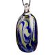 Lampwork Blue Oval Glass Pendant for Gift - 1 Piece